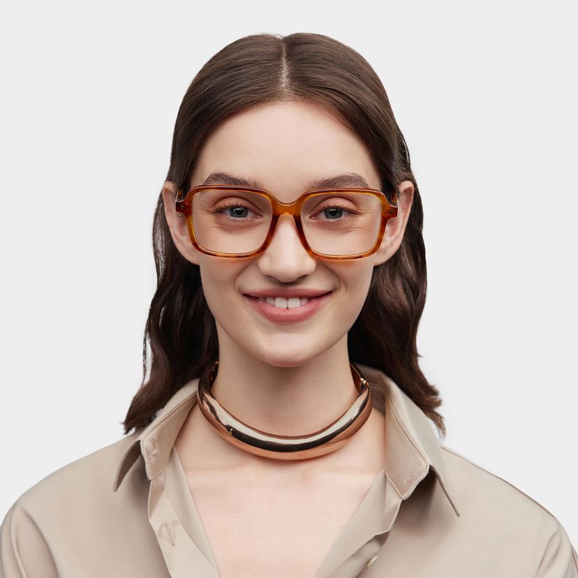 Talia Yellow Square Glasses