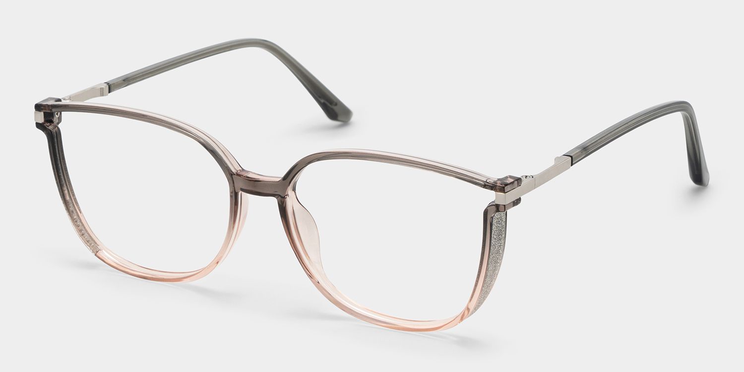 Rodz Square Gray-Pink Eyeglasses and Glasses Frames | ZEELOOL2