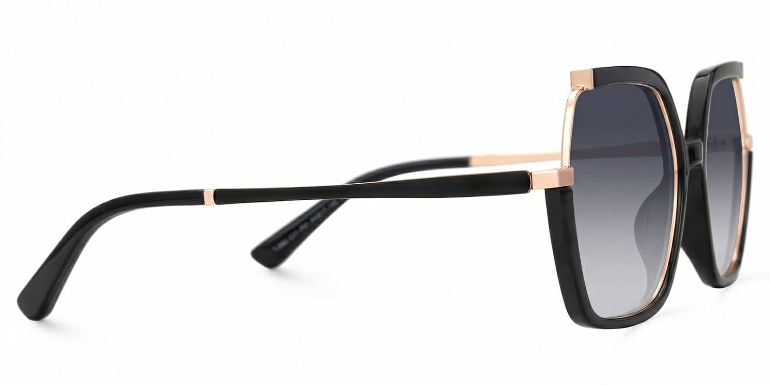 Alexia Square Black Sunglasses for Women & Men | ZEELOOL2