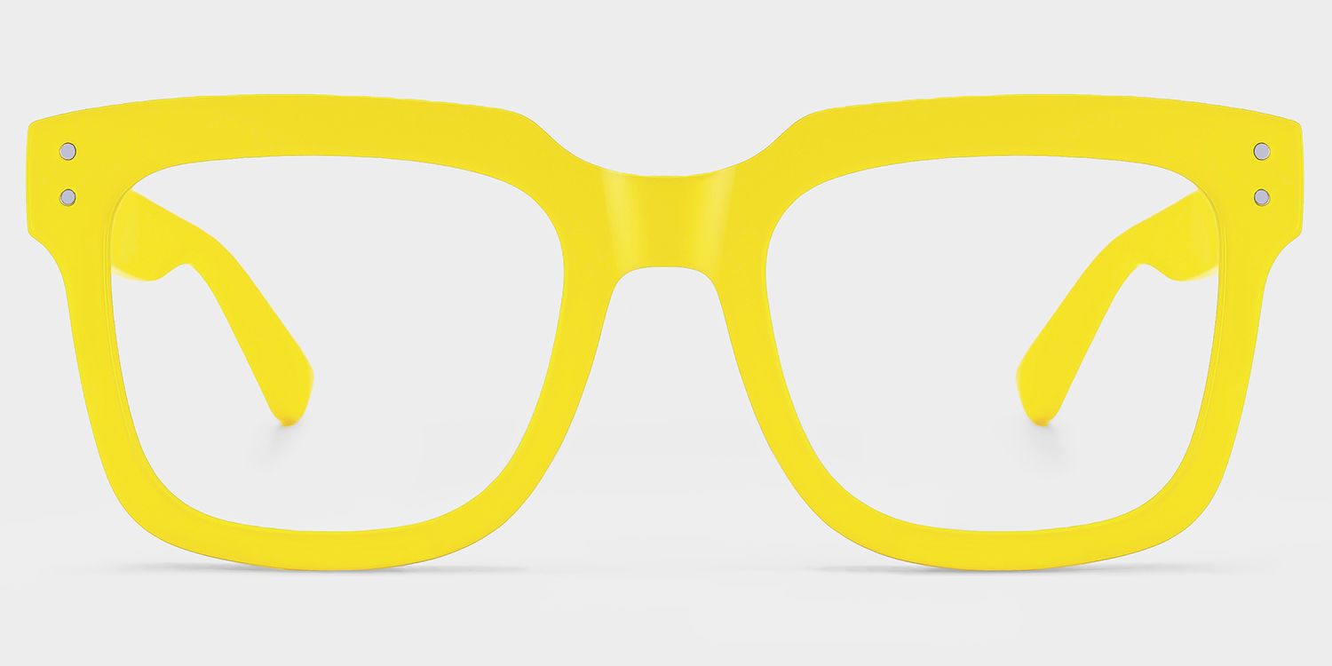 Liizbeett Square Yellow Frame Glasses | Zeelool Optical1
