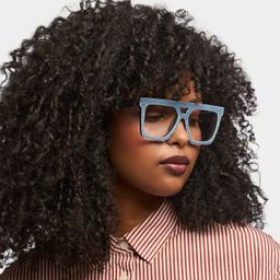 Rubin Denim Blue Square Glasses1