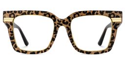 Taylor Gold Leopard Square Glasses2