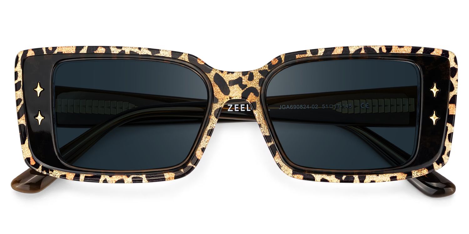 Gleam Rectangle Leopard Frame Sunglasses Online Sale | ZEELOOL1