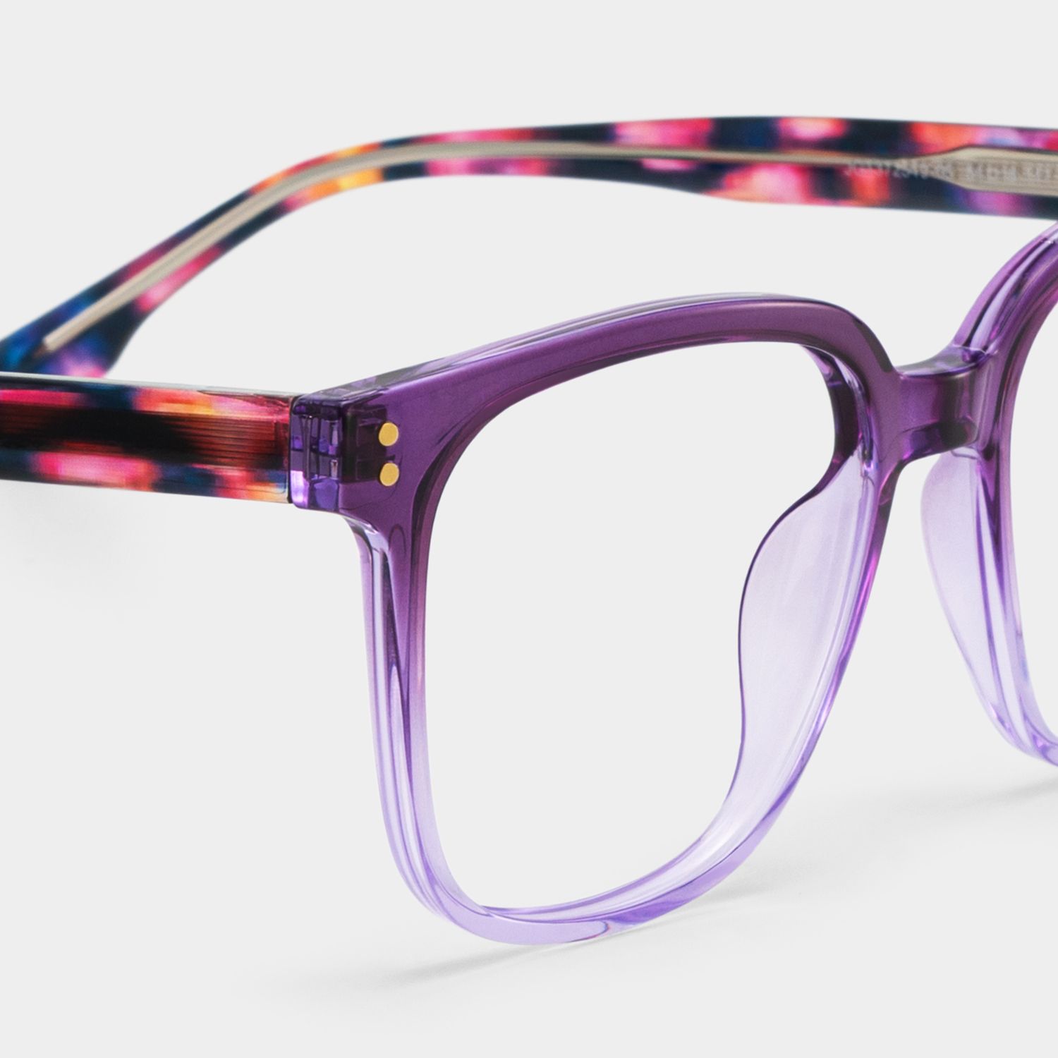 Donnalyn Purple Square Floral Eye Glasses | ZEELOOL4
