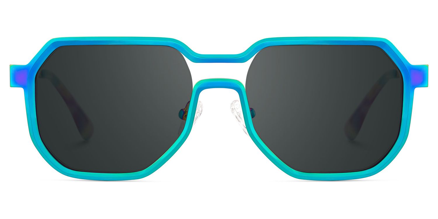 Hype Metal Iridescent Frame Sunglasses | ZEELOOL1