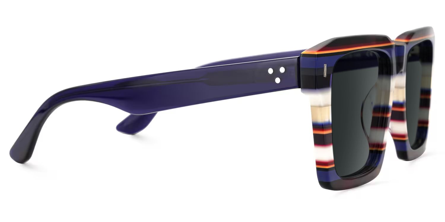 Kenish Square Blue White Sunglasses for Women & Men | ZEELOOL3