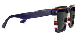 Kenish Blue White Square Sunglasses3