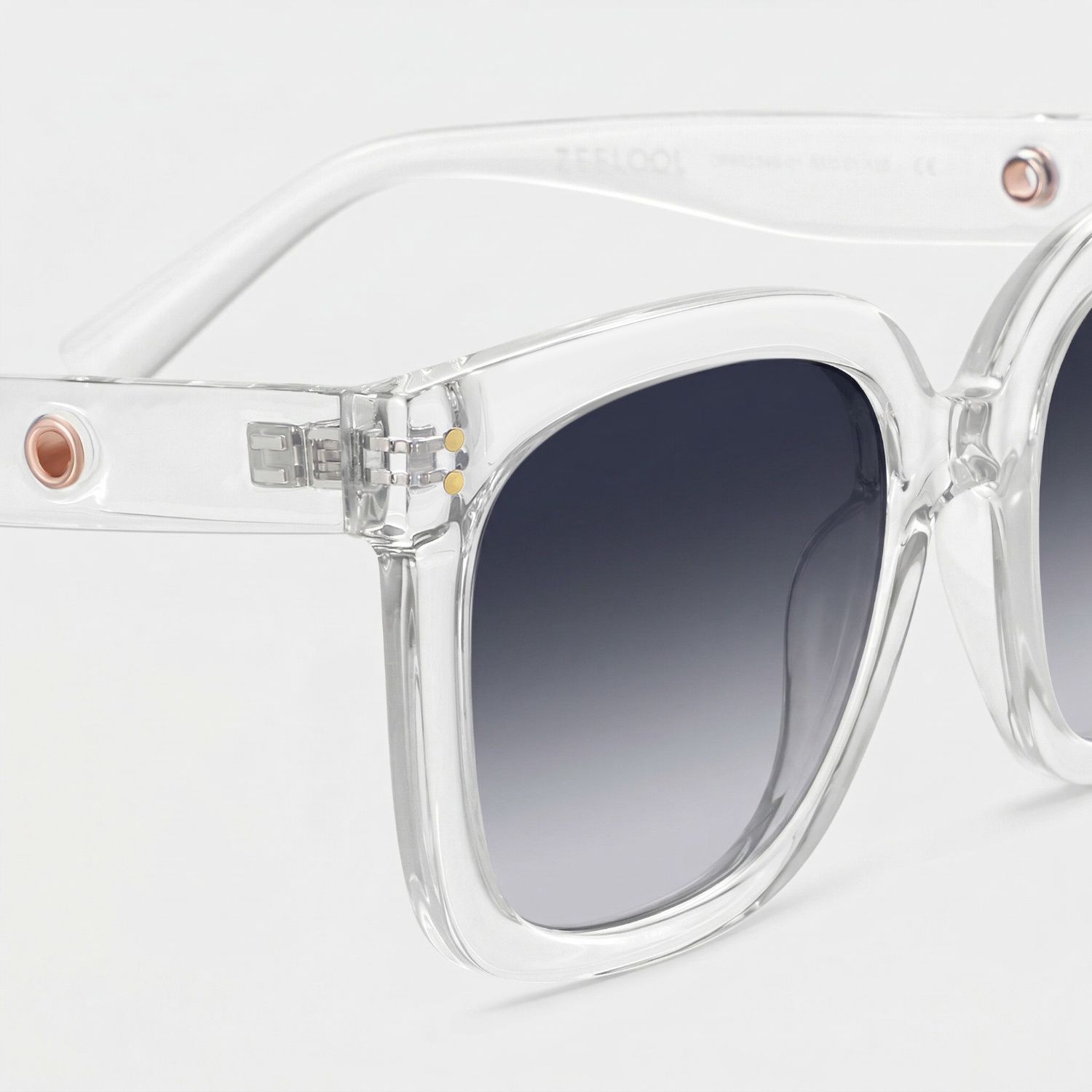 Ebony Clear Square Polarized Sunglasses for Driving | ZEELOOL4