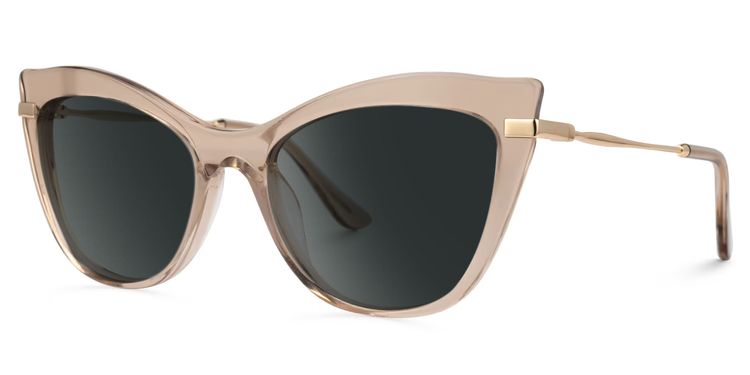 Indira Beige Cat eye Sunglasses