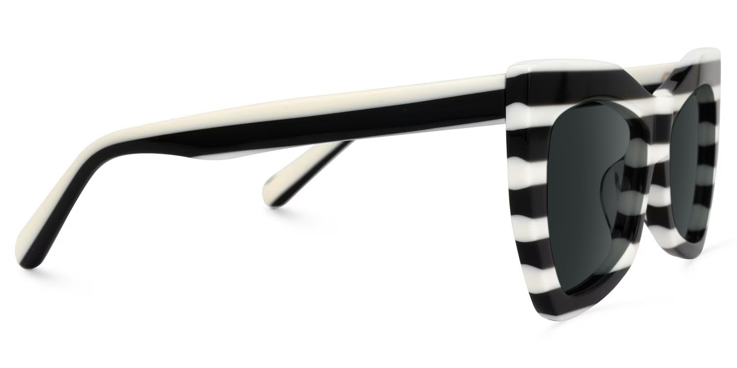 Bernita Geometric Style Black-White Frame Sunglasses | ZEELOOL2