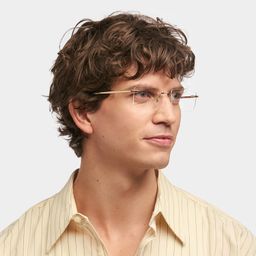 Cetina Gold Rectangle Glasses5