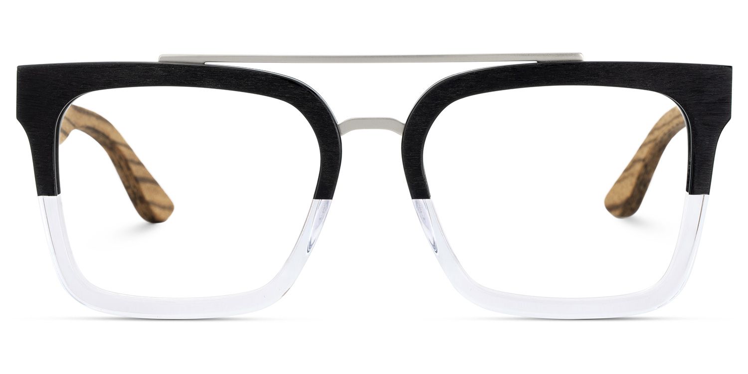 Men's Aviator Eyeglasses Frames With Black Clear Color1