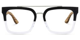 Pascal Black Clear Aviator Glasses1