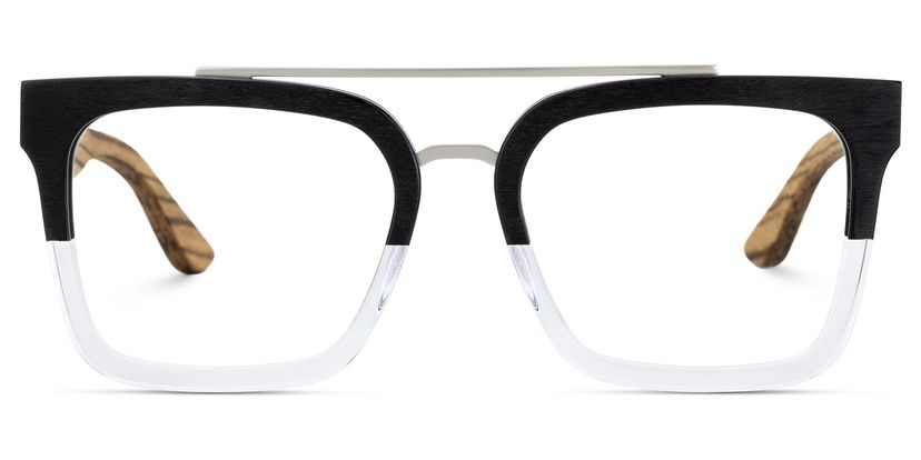 Pascal Black Clear Aviator Glasses