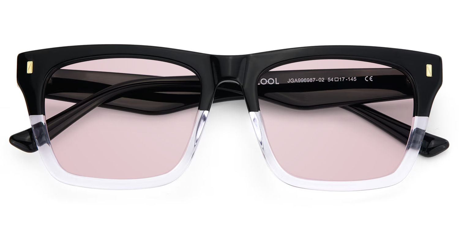 Brookins Rectangle Style Black Clear Frame Sunglasses | ZEELOOL1