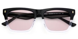 Brookins Black Clear Rectangle Sunglasses1