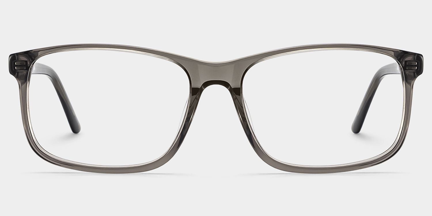 Connie Gray Rectangle Acetate Frame Glasses for Men | ZEELOOL1