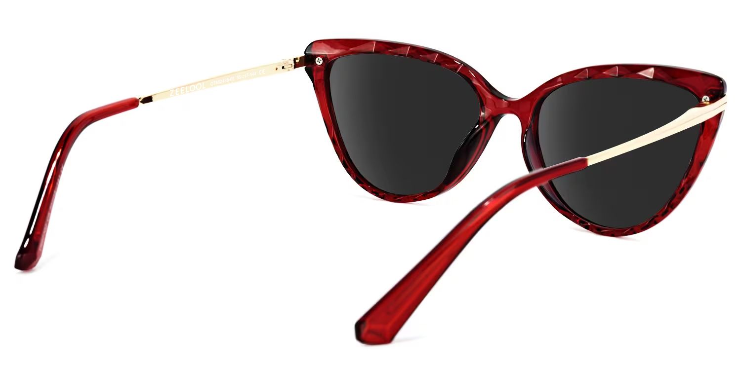 Lucas Cat Eye Style Red Frame Sunglasses | ZEELOOL3
