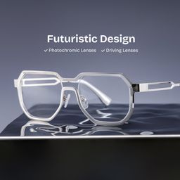 Hype Silver Geometric Glasses0