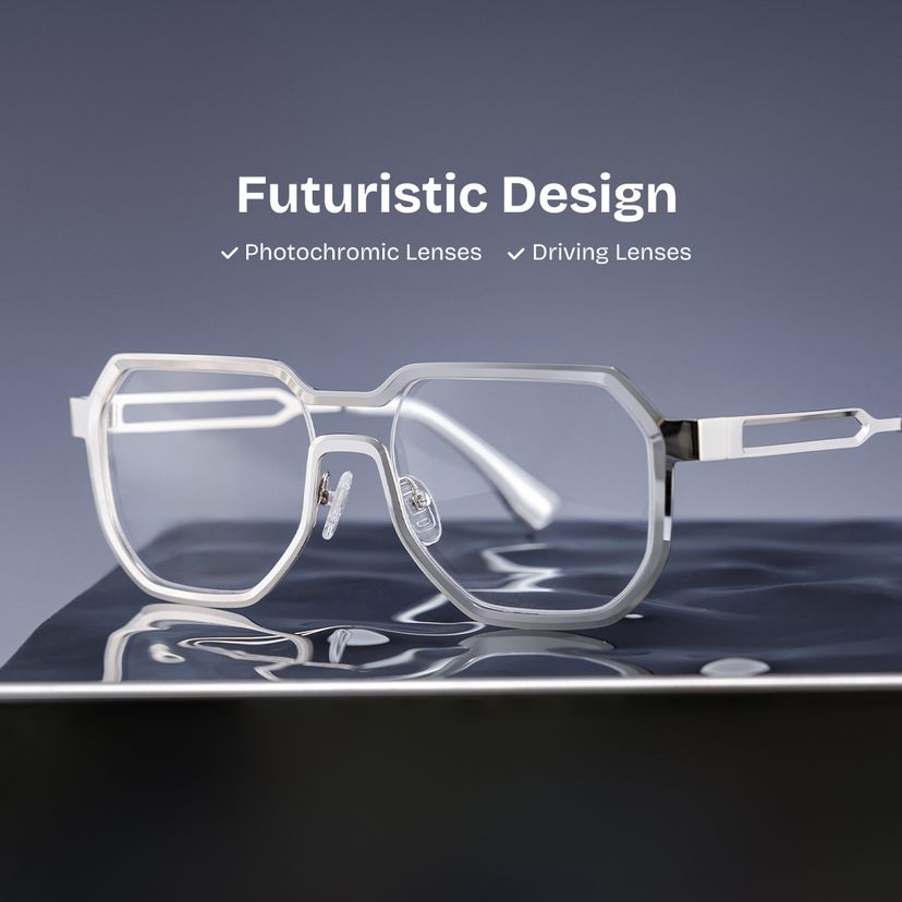 Hype Silver Geometric Glasses