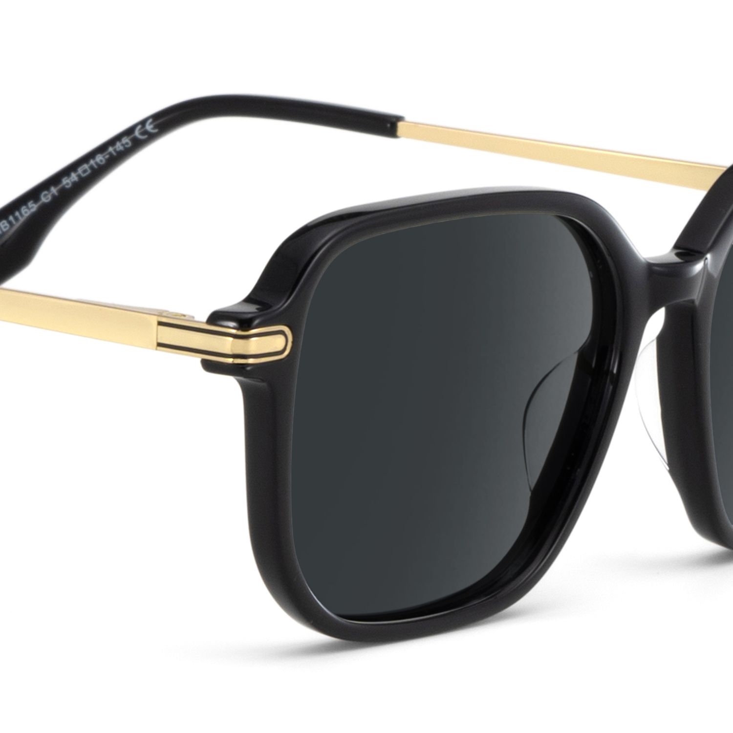 Jetson Rectangle Black Prescription Sunglasses | ZEELOOL4