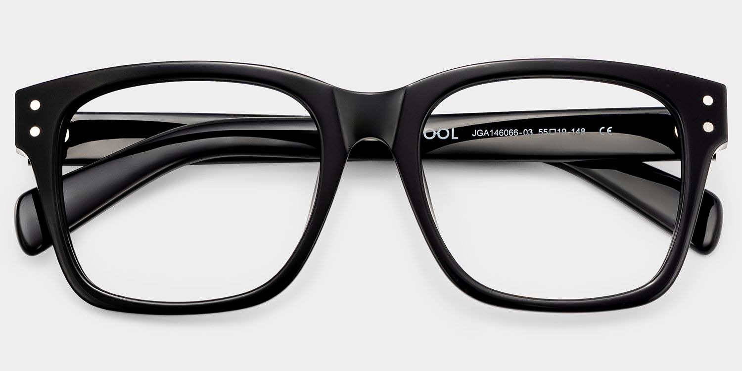 Fussell Square Black Full-Frame Glasses | Zeelool1
