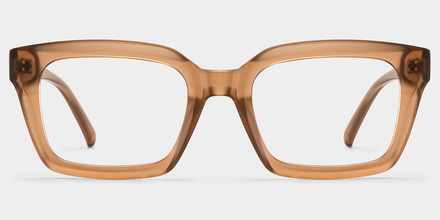 Marley Transparent Beige Rectangle Glasses for Ladies | ZEELOOL0
