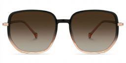 Joana Black Beige Geometric Sunglasses0