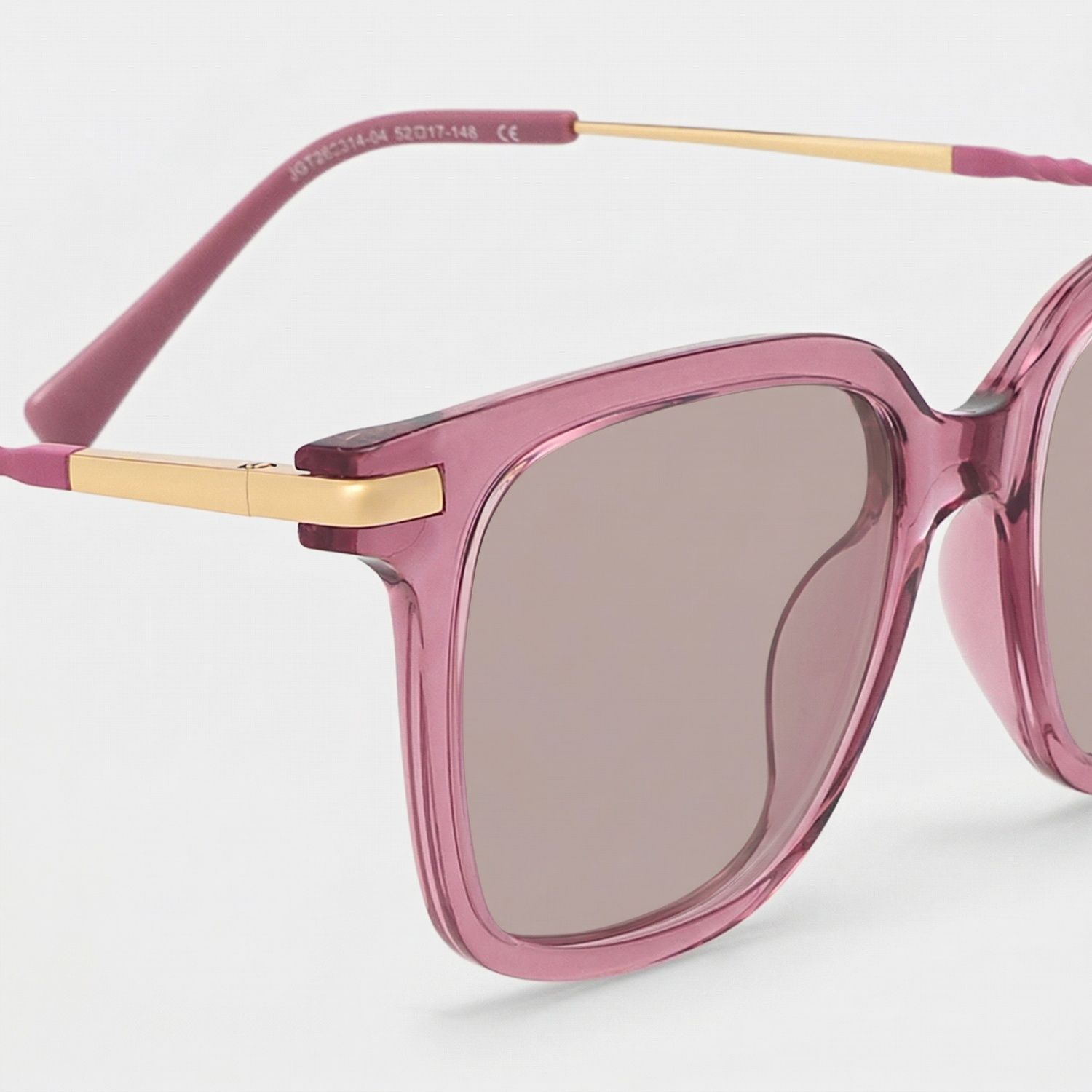 Jacqui Pink Rectangle Polarized Sunglasses for Driving | ZEELOOL4