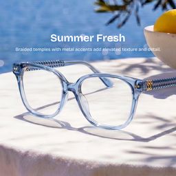 Clara Clear Blue Cat eye Glasses0