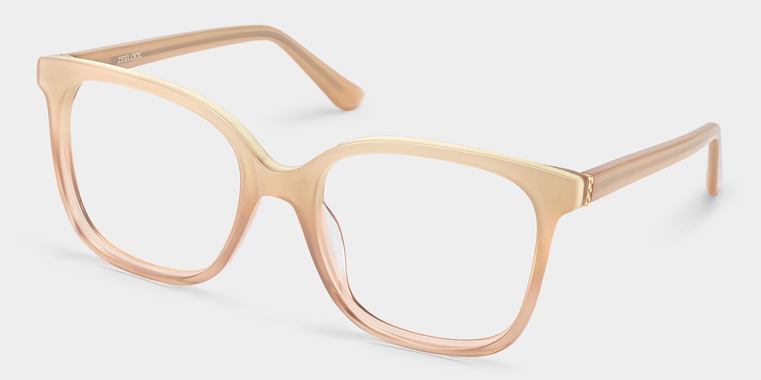 Caroline Beige Thin Square Glasses Frames for Sale | ZEELOOL3