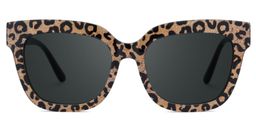 Yaniska Leopard Square Sunglasses0