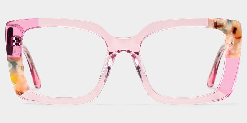 Flair Pink Square Glasses