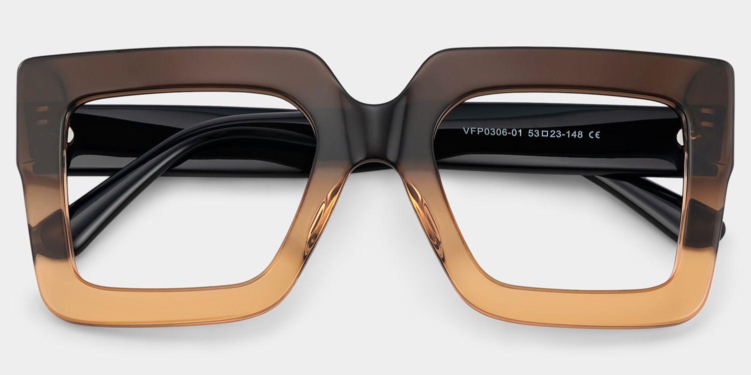 Brandon Brown Square Frame Glasses, Thick Tawny Frames1