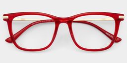 Selena Red Rectangle Glasses2