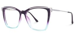 Krystle Purple-Blue Square Glasses2