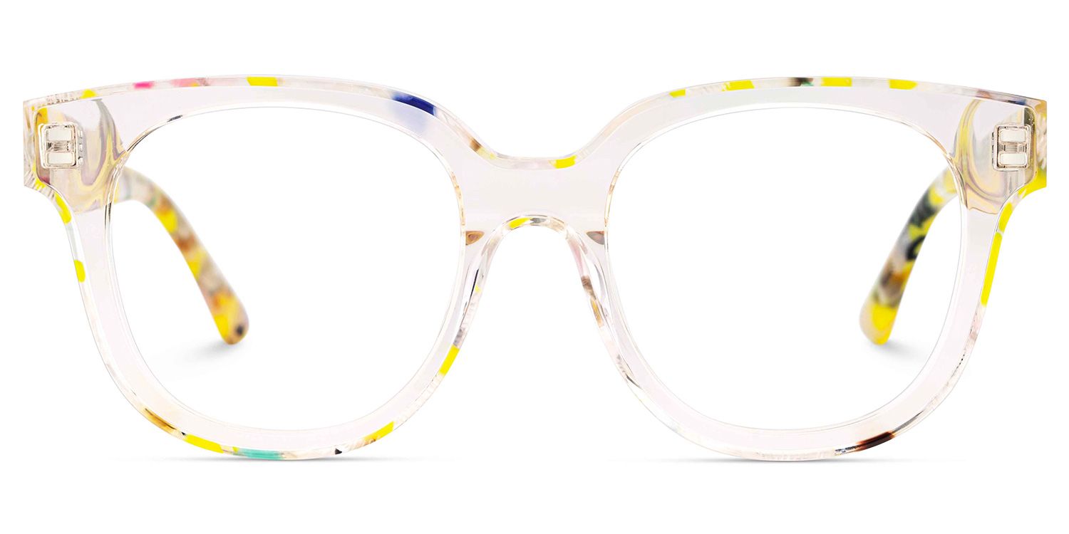 Jett Acetate Yellow Frame Glasses with Square Shape | Zeelool1