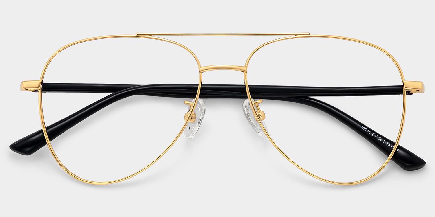 Paige Aviator Gold Glasses | Zeelool Glasses2