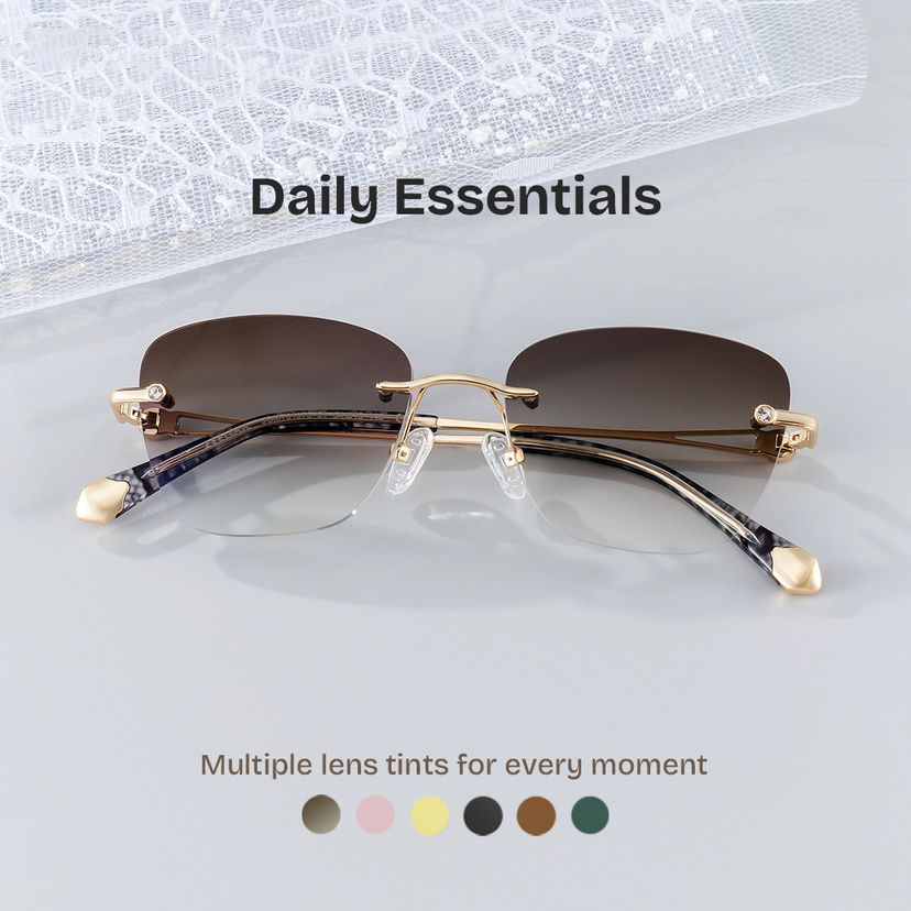 Seth Gold Rectangle Glasses