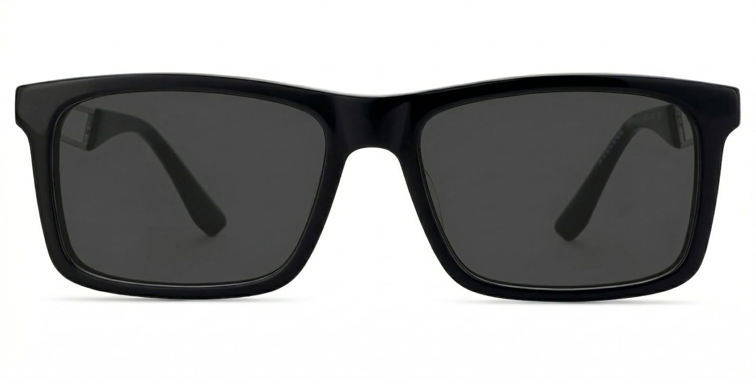 Osvaldo Rectangle Black Sunglasses for Women & Men | ZEELOOL0