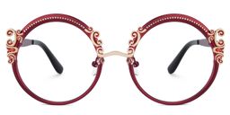 Nelida Red Round Glasses1
