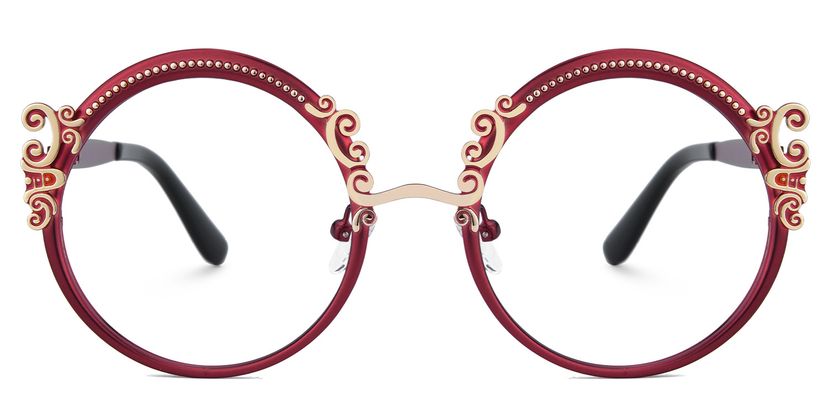 Nelida Red Round Glasses
