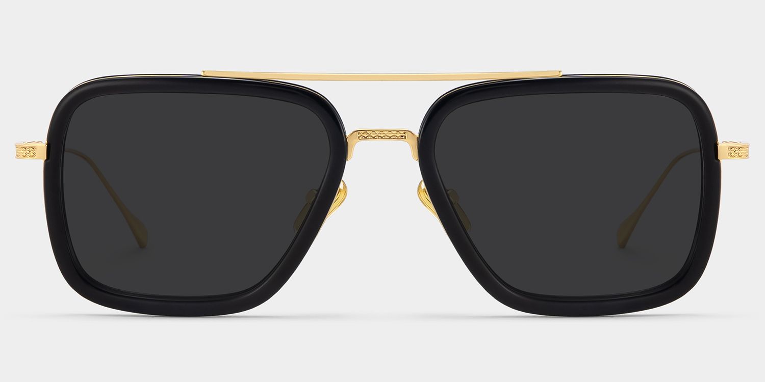 Gifford Mixed Black-Gold Aviator Frame Sunglasses | ZEELOOL0