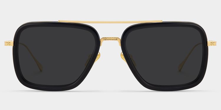 Gifford Black-Gold Aviator Sunglasses