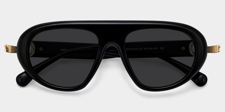 Aveline Black Aviator Sunglasses