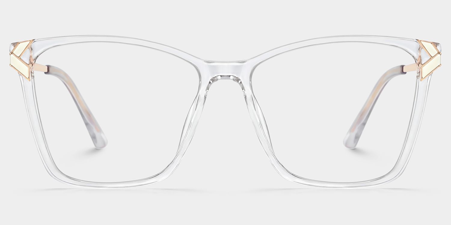 Tricee Square Clear Glasses With Gold Arms For Women | Zeelool3