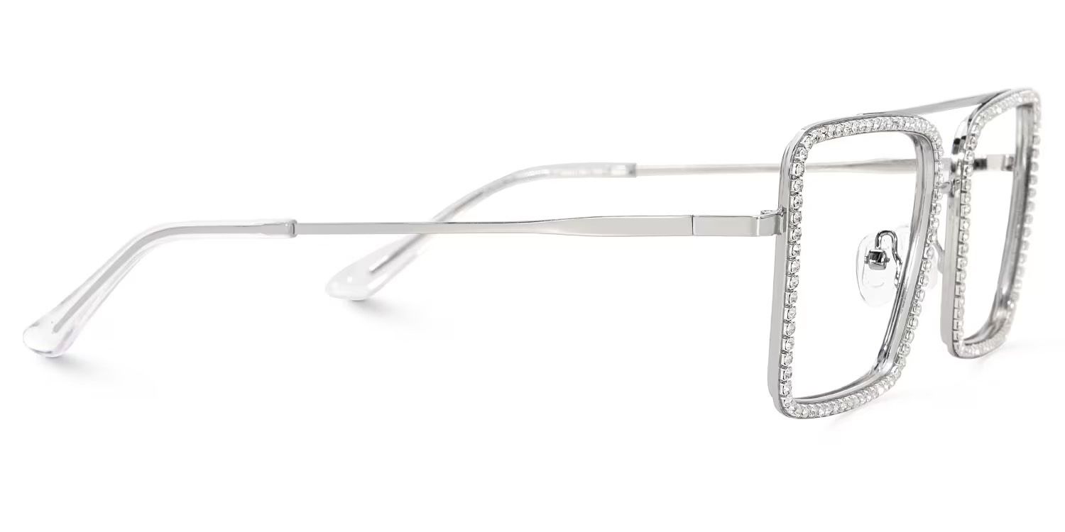 Diva Sparkle Glitter Glasses, Silver Eyeglass Frames4
