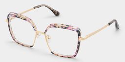 Cordaro Purple-Floral Square Glasses2
