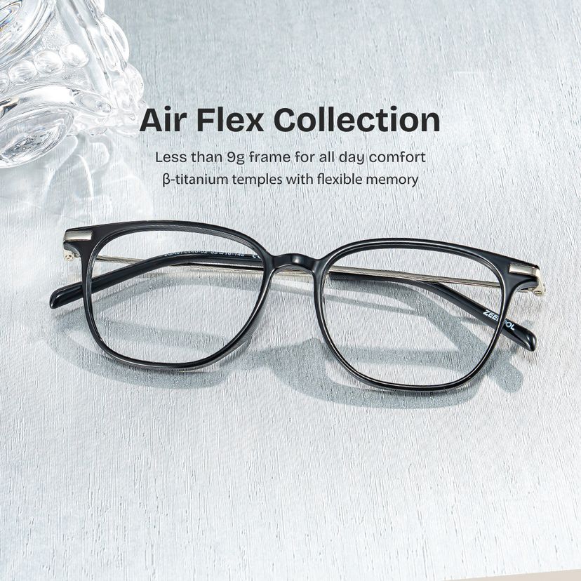 Florence Black Rectangle Glasses