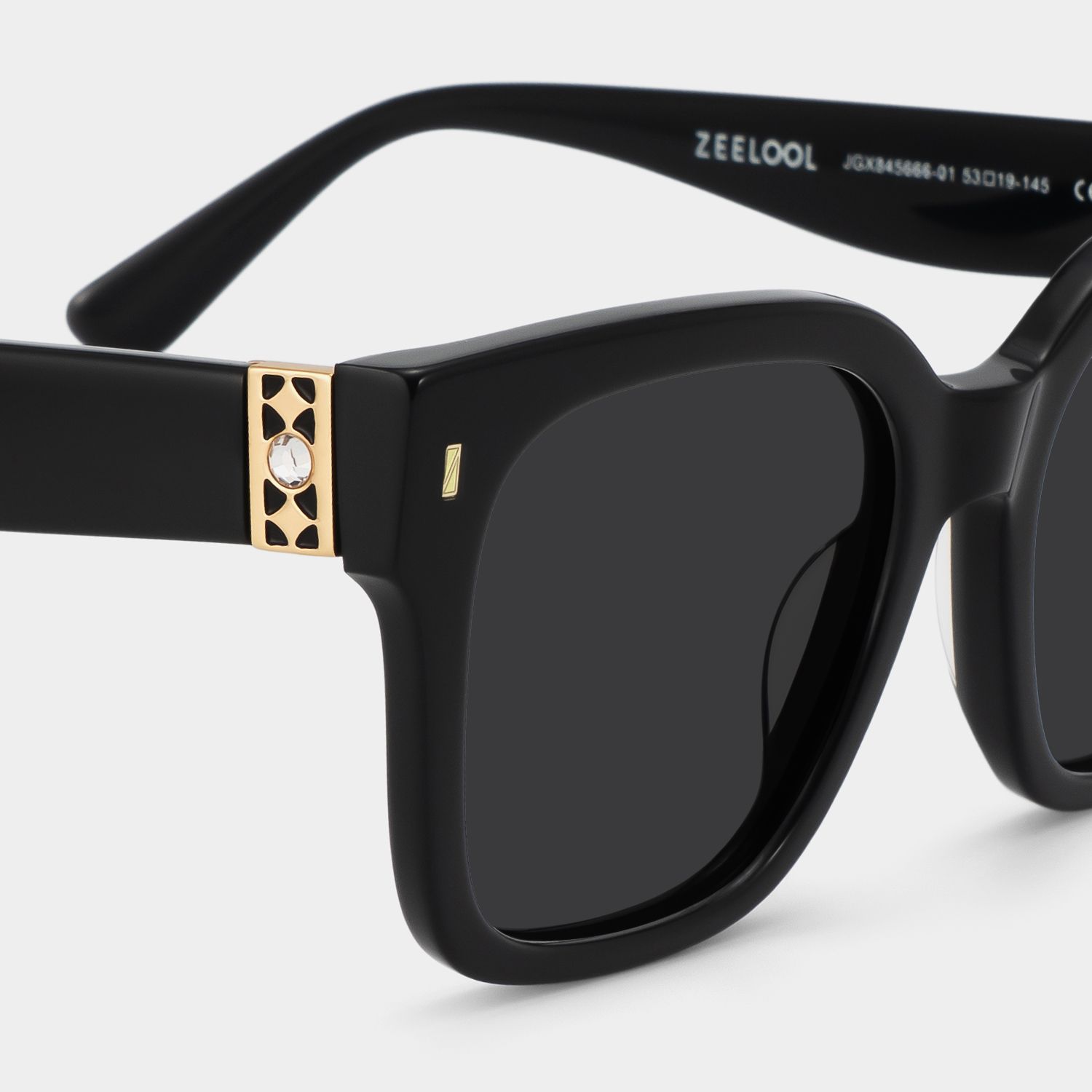 Scicluna Black Square Polarized Sunglasses for Driving | ZEELOOL4